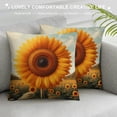 thumbnail image 3 of Leisuo Decorative Throw Pillow Cover Sunflower White Photography Beautiful Beauty Nature Color Cushion Two Sides Pillow Case Square Print for Home, 3 of 5