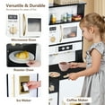 thumbnail image 3 of LINLUX Wooden Kids Play Kitchen, Toy Kitchen Playset For Toddler, Realistic Kitchen Sets Baby,Black, 3 of 7
