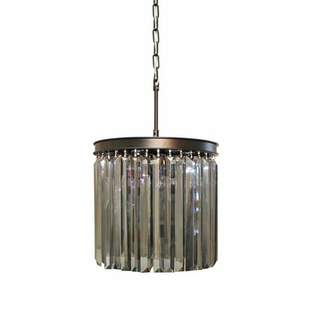 Lightupmyhome D Angelo 12 Inch Wrought Iron Smoked Glass Crystal Lightupmyhome D Angelo 12 Inch Wrought Iron Smoked Glass Crystal Chandelier