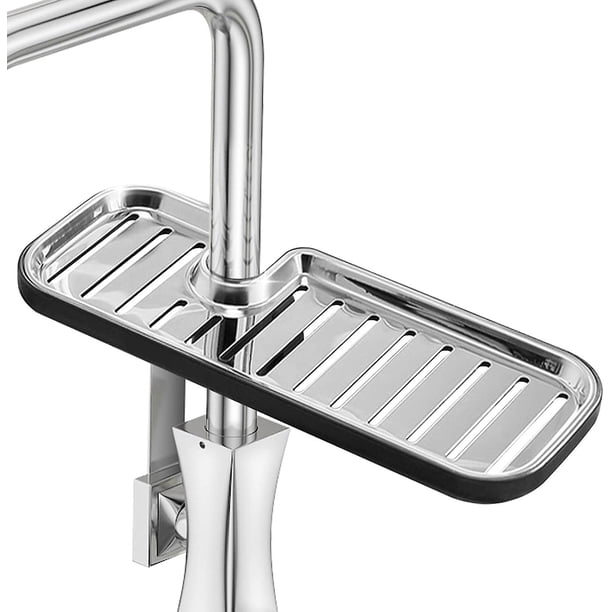 - Soporte para esponja de fregadero, estante de almacenamiento, soporte para jabón en barra, organizador colgante grande, accesorios