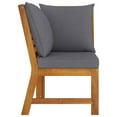 thumbnail image 4 of vidaXL 3 Piece Patio Lounge Set with Dark Gray Cushion Solid Acacia Wood, 4 of 12