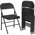 thumbnail image 1 of Qinaqin 4 Pack All-Steel Folding Chairs con Backrest Resistente Metálico Plegable cm de Profundidadining Chair Set Alturaold Up to 350 LBS Negro Portátil para Adults Indoor y Outdoor Events, 1 of 7