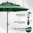 thumbnail image 2 of Autlaycil 10ft Green Patio Umbrella and Base with Push Button Tilt and Crank, 8 Sturdy Ribs UV Protection Waterproof for Garden, Table, Pool, 2 of 7