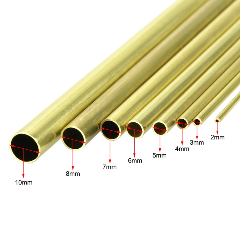 Brass Tube, 4mm 5mm 6mm OD x 0.5mm Wall Thickness 300mm Length Pipe, Pack  of 3 