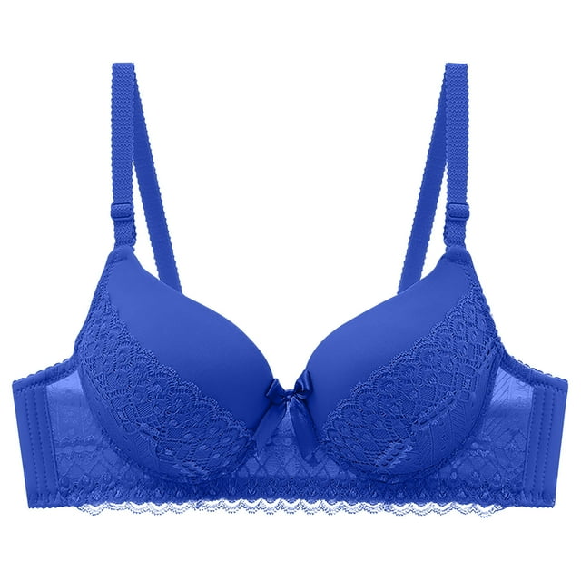 Karight Womens Wireless Push up Bras Full Coverage Plunge Lace Bralettes Adjustable Strap Breathable Comfortable Everyday Bra