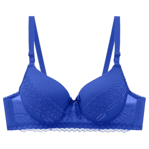 Karight Womens Wireless Push up Bras Full Coverage Plunge Lace Bralettes Adjustable Strap Breathable Comfortable Everyday Bra