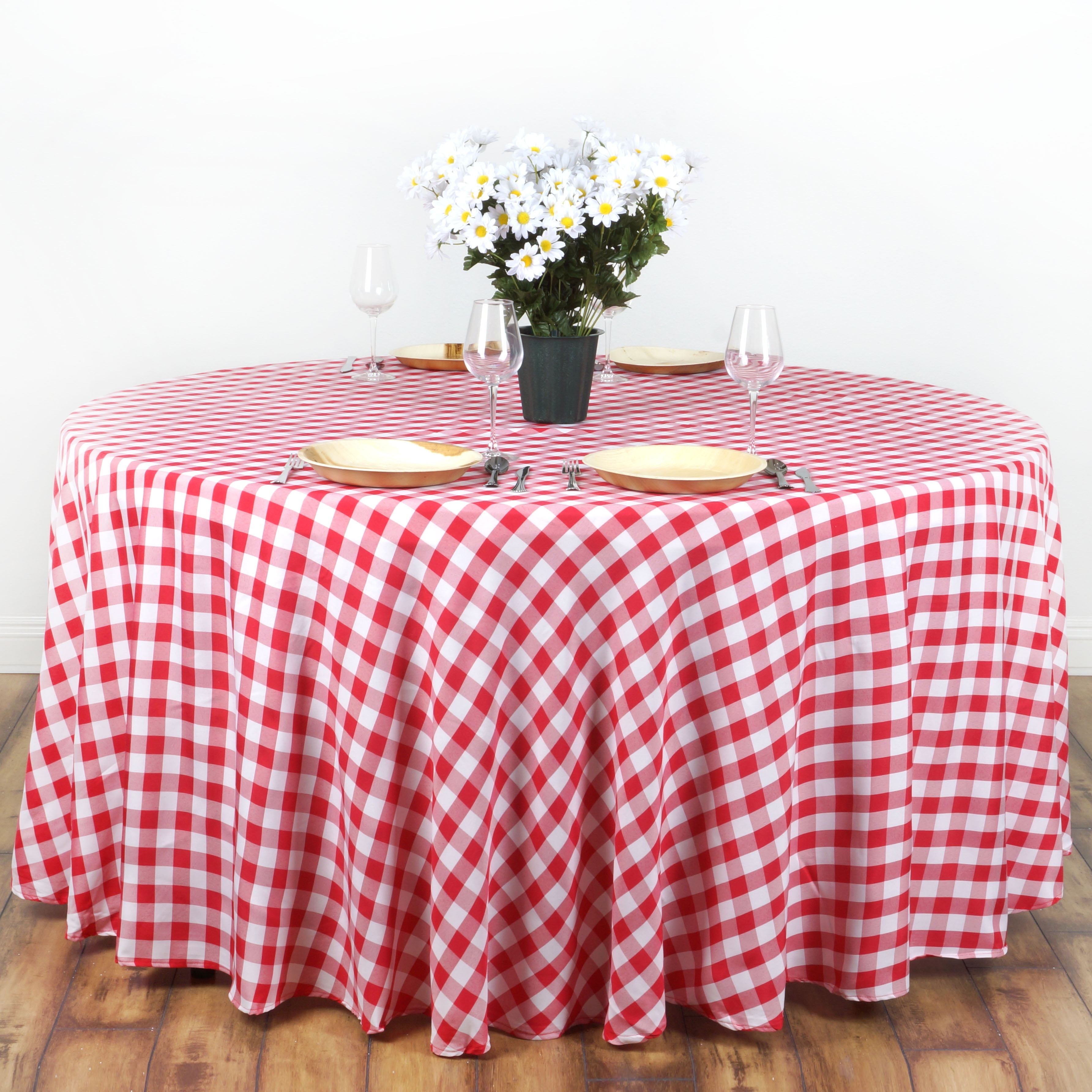 Efavormart Perfect Picnic Inspired Checkered 70" Round Polyester