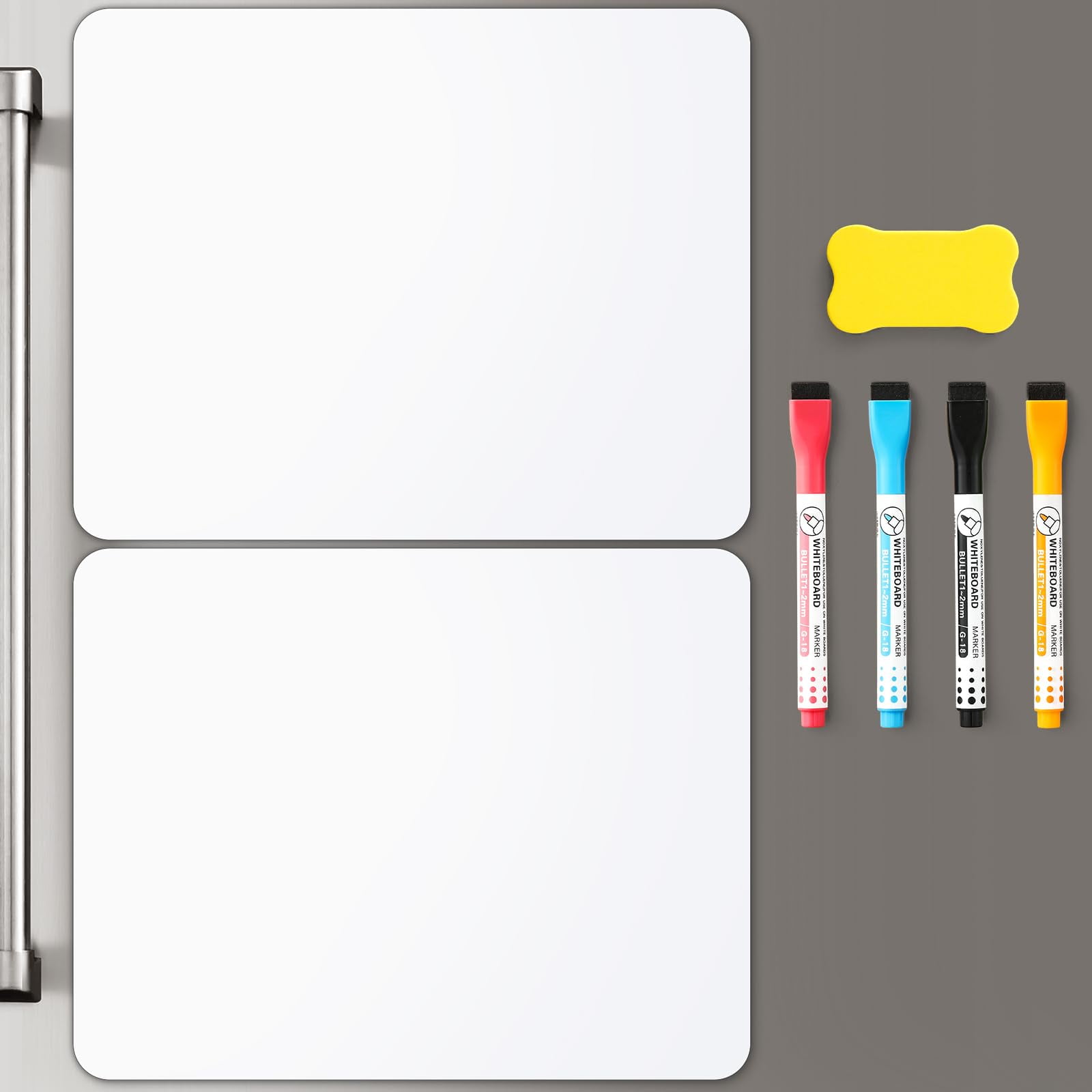 2 PCS Magnetic Dry Erase Whiteboard for Fridge, Reuasble & Erasable White Board Sheet for Refrigerator, Freezer - Smooth & Flexible Magnet Blank Notepad for Home, Kitchen Organizer and Planner