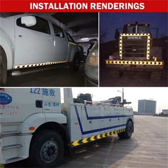 Car Sticker Warning Reflective Replacement Adhesive Tape Hazard Caution Yellow Black Fangkenuo