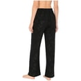 thumbnail image 3 of Haitryli Women's Chinese Style Baggy Wide Leg Suit Pants Elastic High Waist Palazzo Pants Casual Daily Wear Black M/2, 3 of 7