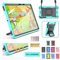 Kids Case for Samsung Galaxy Tab S8 Plus 2022/S7 FE 2021/S7 Plus 2020 12.4 inch Tablet with Screen Protector Film, Dteck 360 Degree Swivel Handle Grip Stand Rugged Shockproof Case,Mint/Black