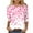 Pink, variant on Valentine Shirt Adult Women Pink Heart Oversized Plus Crewneck Top Lightweight 3/4 Sleeve Festival Blouse L