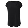 thumbnail image 4 of Women Blouses Womens Athletic Shirts Loose Fit Raglan Tee Christmas Women Shirt Mesh Shirt Womens Camp Shirts Short Sleeve Ladies Short Sleeve T V Neck Workout Summer Attire 2022 Black XL, 4 of 5