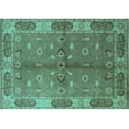 thumbnail image 1 of Ahgly Company Indoor Rectangle Oriental Turquoise Blue Traditional Area Rugs, 4' x 6', 1 of 4