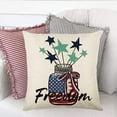 thumbnail image 3 of 4th of July Pillow Covers 18x18 Set of 4 Independence Day Memorial Day Patriotic Farmhouse Decor Holiday Stars and USA Truck Summer Throw Pillow Case for Sofa, Bed, Couch, Car, Home Couch, 3 of 7