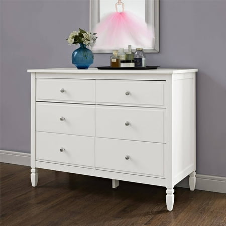 Better Homes And Gardens Lillian 6 Drawer Dresser White Walmart Com