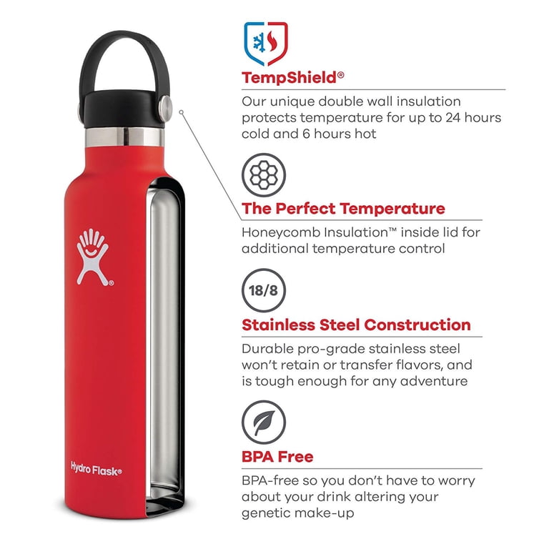 Hydro Flask 21 oz Standard Mouth w/ Standard Flex Cap - White - Walmart.com