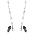thumbnail image 1 of Silvertone Medium Black Enamel Angel Wing Silvertone Face Mask Necklace, 1 of 2