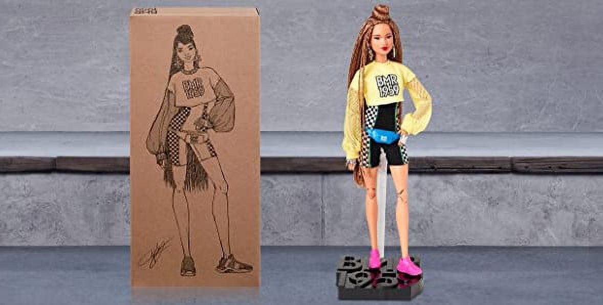 Barbie BMR 1959 Poseable Retro Dolls - One of Each- Bike Shorts & Romper, Neon Overall & Puffer Jacket, Vinyl Bomber Jacket, GHT94, GHT91, GHT96 - SET of 3