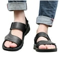 thumbnail image 4 of ZZwxWA Men's Leather Sandals Hiking Outdoor Water Beach Sports Mens Sandals for Summer with Open Toe Adjustable Straps Arch Support Orthotic Comfortable Non-slip Shoes, 4 of 7
