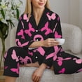 thumbnail image 6 of Balery Breast Cancer Pattern Pajama Sets for Women Long Sleeve 2 Piece Sleepwear Loungewear Sets Soft PJ's with Pockets Long Sleeve Comfy Pj Sets-Medium, 6 of 7