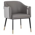 thumbnail image 1 of Sunpan Carter 19" Modern Faux Leather Dining Armchair in Stone, 1 of 8