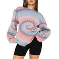 thumbnail image 3 of ShomPort Womens Crewneck Sweatshirt Casual Loose Long Sleeve Tie-Dye Pullover Tops Fall Fashion Outfits, 3 of 4