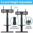 thumbnail image 4 of FITUEYES Tall Floor TV Stand with Swivel Mount, Corner TV Stand for 32 to 65 inch, Fit Samsung Vizio TCL LED LCD Flat Screen TVs, Height Adjustable Black TV Mount for Small Room, TT207001MB-1, 4 of 7