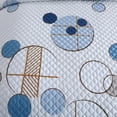 thumbnail image 4 of DBOZE Reversible Cotton Blend 3-Piece Embroidery Pattern Elegant Bedding Quilt Set with Embroidered Decorative Shams Soft Bedspread & Coverlet Set, Cal King, Blue/White, 4 of 5