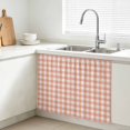 thumbnail image 3 of Buffalo Plaid Small Cabinet Curtains 10"W x 11"L, Farmhouse Orange Checkered Vintage Rustic Sink Skirt Dust-Proof Short Curtain for Bathroom Vanity Storage Cubby Desk, Self Adhesive Privacy Drapes, 3 of 9