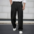 thumbnail image 2 of XIAONU Dress Pants For Men Formal Stretchy Work Pants Solid Color Wide Leg Trousers With Pockets, 2 of 5