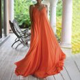 thumbnail image 4 of Gibobby Vestido largo para mujer, de verano Maxi Vestido Poliéster Escote en Diario Mujer(Naranja,CH), 4 of 5