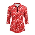 thumbnail image 2 of Uorisanigo Red Heart Womens Quick Dry Athletic Polo Shirts Casual Fashion Women's 3/4 Sleeve Athletic Golf Shirts with Quarter Zip Breathable Versatile Pullover for Workout Sports, 2 of 7