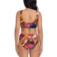 thumbnail image 3 of Daiia Oil Paintings of Elephants Women's Bikini Set Two Piece Swimsuit High Waisted Bikini Adjustable Straps Bikini Perfect for Beach, Pool, and Summer Vacation-Large, 3 of 9