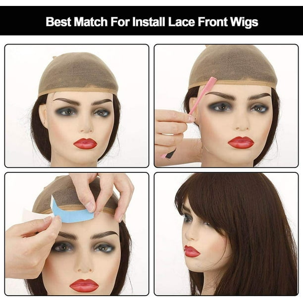 2 Pieces Lace Front Wig Tapes air Tape Strip 18 Pieces air Extension Tape Tabs Double Sided Replacement Tape 2 Stocking Wig Cap 1 air Edge Brush 1 Rat tail Comb for Women Walmart