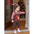 thumbnail image 5 of RUINIXCW Baby Boy Girl My 1st Christmas Outfit 3Pcs Striped Romper with Suspender Pants for Newborn Holiday Photos Xmas, 5 of 8
