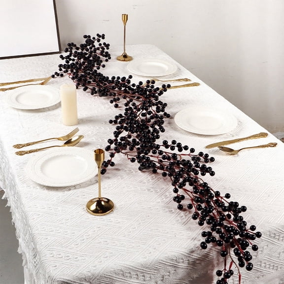 AZXY Christmas Garland, Christmas Tree Garland, 5.7 Ft Plastic Black Christmas Garland, Christmas Indoor Outdoor Garland for Christmas Decoration