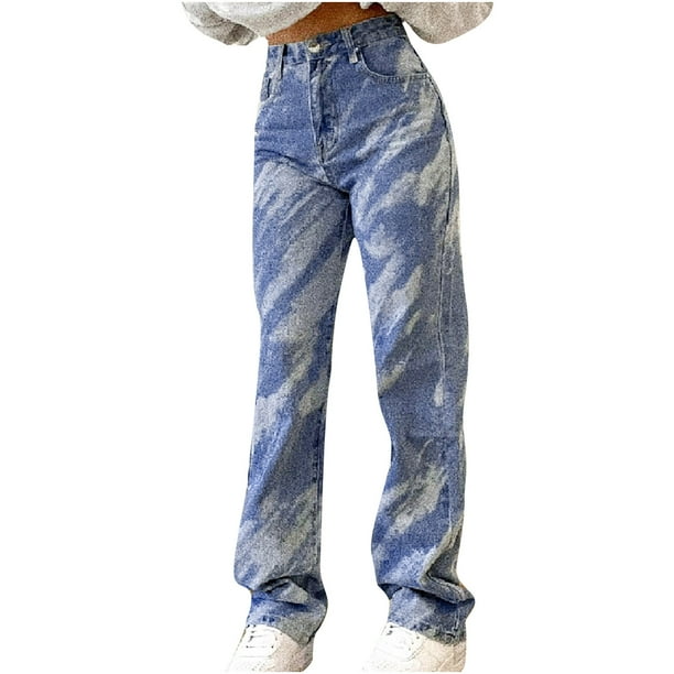 XZNGL Women s Fashion Casual Pants Straight Pants High Waist Loose
