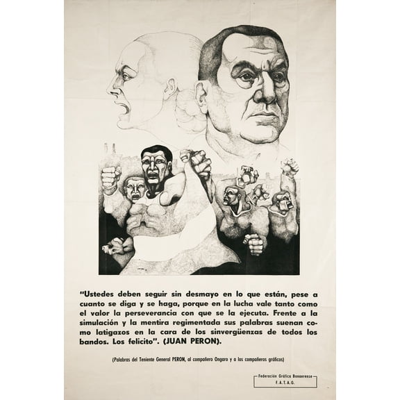 Afiche Federacin Grfica Bonaerense de 1973. (1973) Poster Print by Ricardo Carpani (18 x 24)