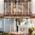 thumbnail image 3 of Pet Gate, Domipet 120''Extra Wide Foldable Dog Fence Indoor, 32''Height Dog Gate for Fireplace, Garden, White, 3 of 10