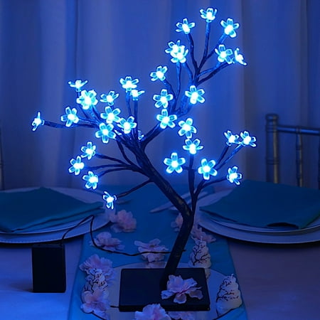 Balsacircle 2 Pcs 18 Inch Tall Cherry Blossom Trees With Led