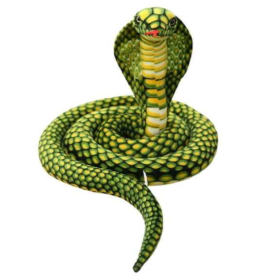 Large Realistic Snake Plushies - 67" Cobra Snake Stuffed Animals Toys,Gifts & Party Decorations (Green)