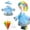 Sky Blue, variant on Liamobondopolis Cheerful Floral Rainy Day Porch Goose Outfit with Umbrella for 23 Inch Figurine Front Porch and Spring Decor
