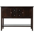 thumbnail image 6 of Sturdy Buffet Table, Solid Wood Kitchen Storage Buffet and Sideboard Console Table with 4 Storage Drawers, 2 Cabinets, 1 Bottom Shelf for Kitchen Bedroom, Espresso, Q3684, 6 of 10