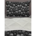 thumbnail image 3 of Alien Comforter & Sham Bedding Set, Funny Monsters Spooky Theme Grayscale Ghost Look Print Repetitive Design, 3 pcs Duvet Set Microfiber Filling Quilt, 5 Sizes, Grey and Charcoal Grey, by Ambesonne, 3 of 4