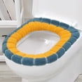 thumbnail image 1 of Cubierta universal suave para asiento de inodoro | Almohadilla tejida gruesa lavable con asa | Alta elasticidad que se adapta a asientos redondos, alargados y rectangulares | Paquete de 2 | 43x36 cm, 1 of 6