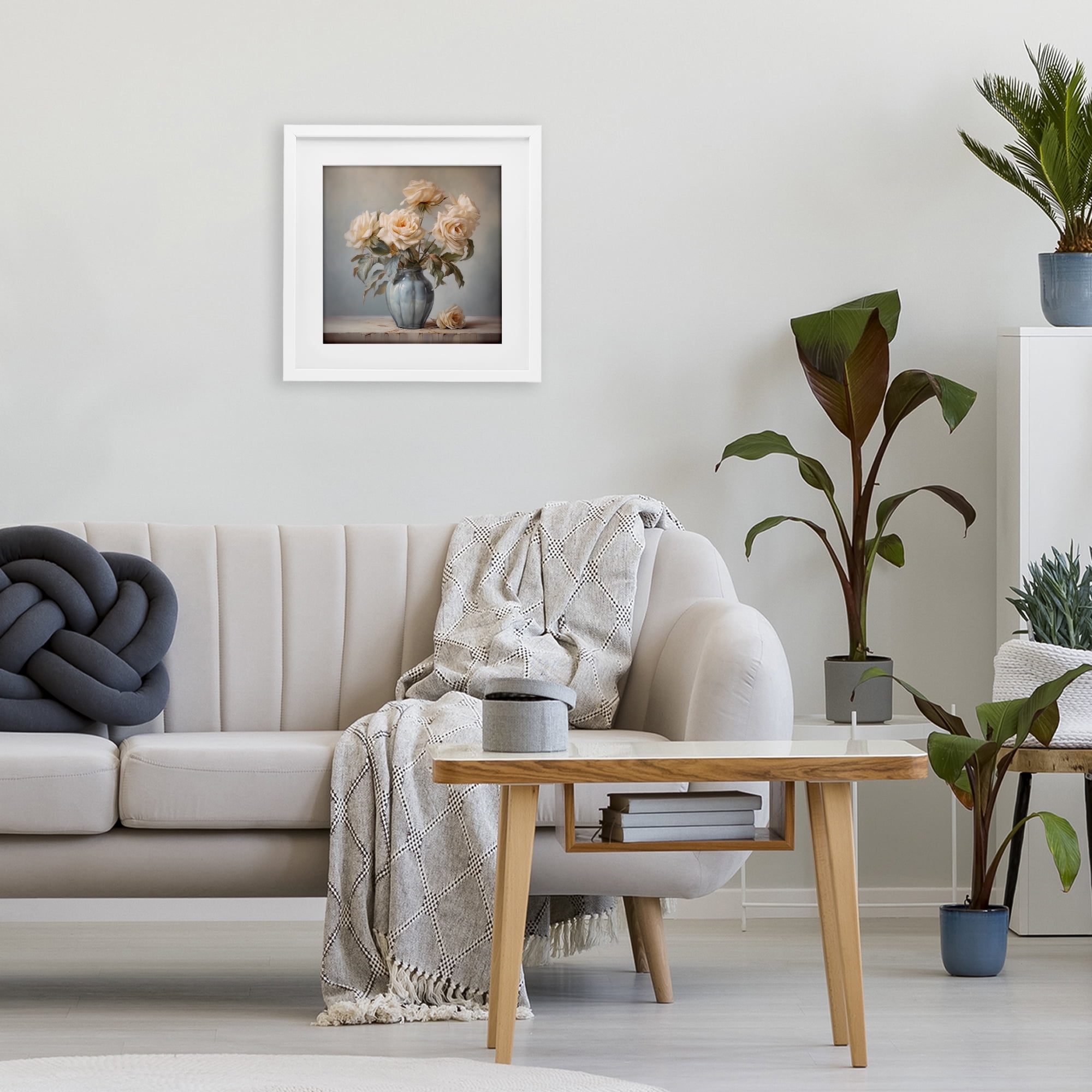 Stupell Industries Vintage Rose Paragon White Framed Print Under Glass, design by Steve Hunziker