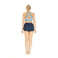 thumbnail image 5 of Women's Athletic Sportswear Patterned Bra Top and Solid Tennis Shorts Set in Firebird Blue White Large, 5 of 5