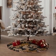 thumbnail image 5 of Daiia Leopard Print Drawing Merry Christmas Tree Skirt , Xmas Large Lace-up Tree Skirt, Santa Snowflakes Rustic Home Decorations New Year Party Farmhouse Decor-48", 5 of 7