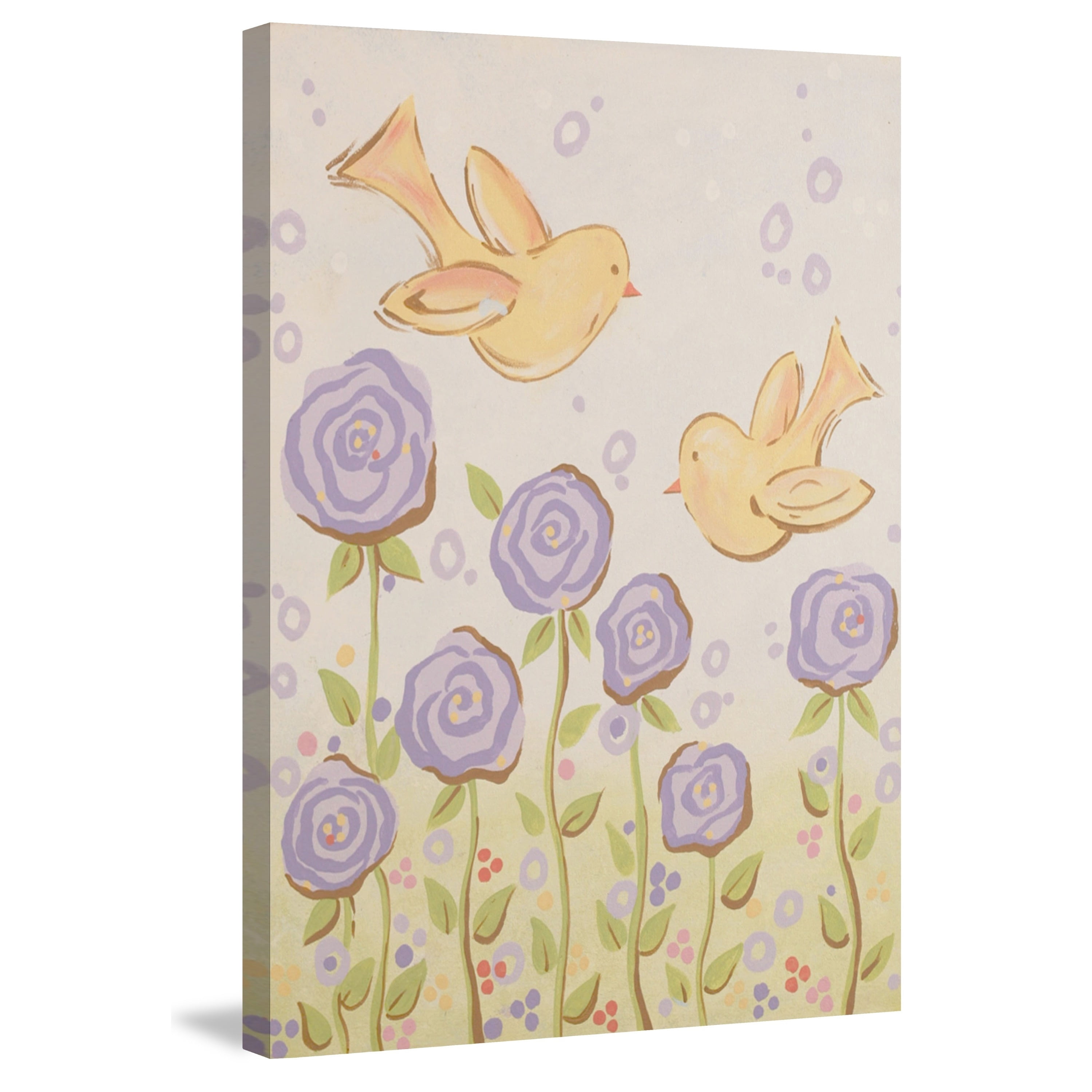 Marmont Hill "Blissful Chicks" by Reesa Qualia Painting Print on Wrapped Canvas
